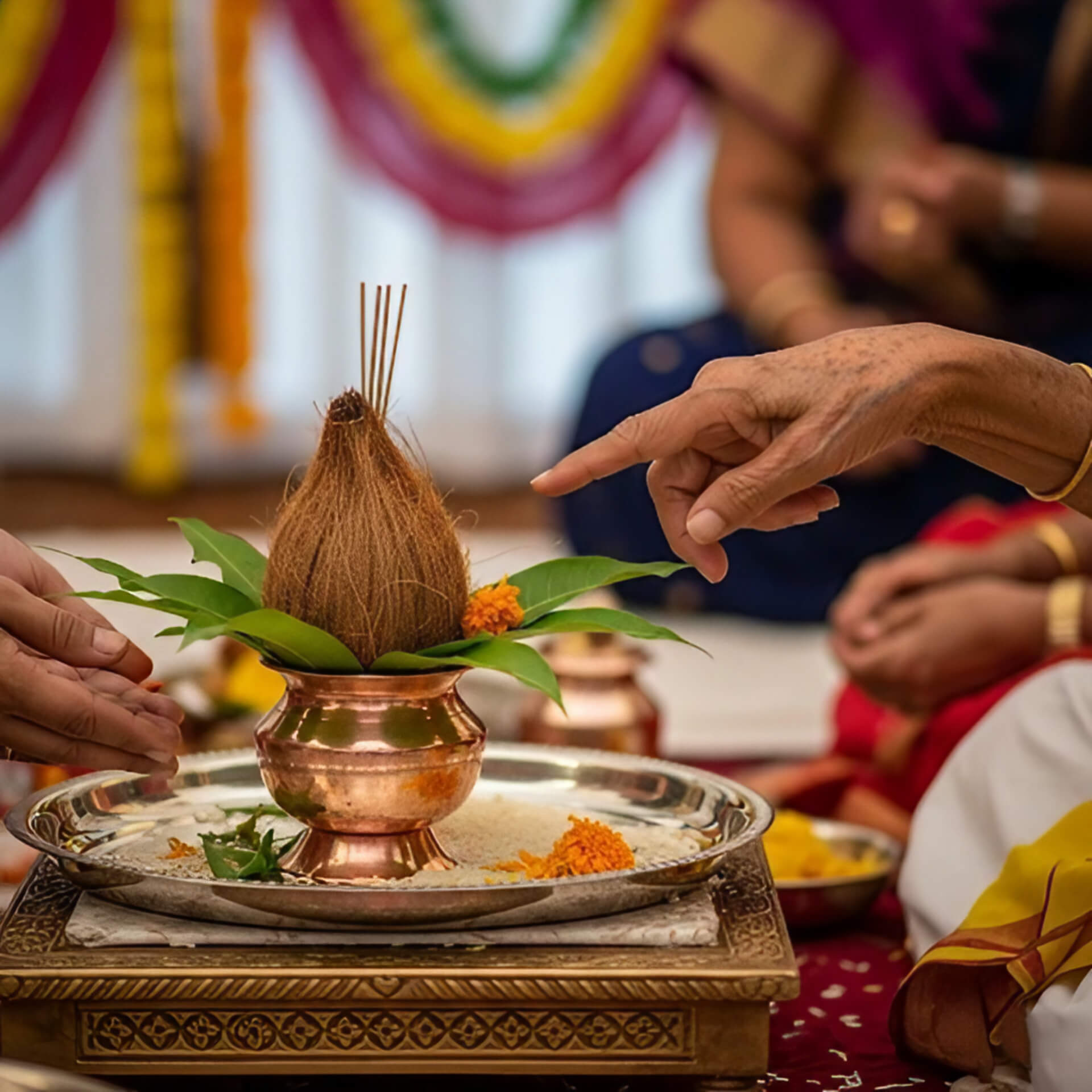 Pandit performing a sacred ceremony